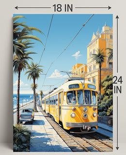 Coastal Tram Journey Poster