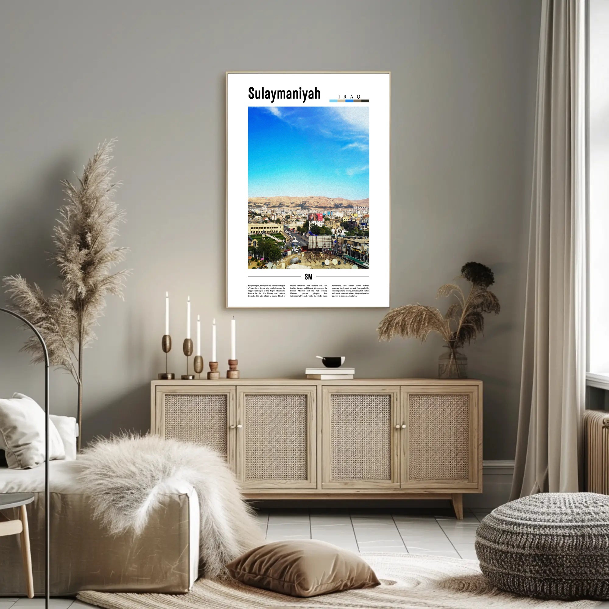 Sulaymaniyah Cityscape: Dynamic Kurdistan Travel Poster PosterGoat