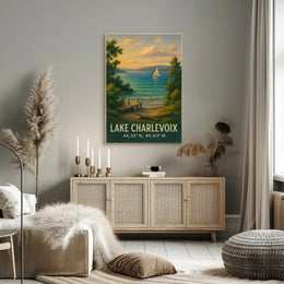 Lake Charlevoix Scenic Travel Poster