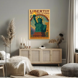 Liberty Torch Vintage Cultural Heritage Poster