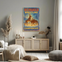 Reindeer Wrestling Championship: Enchanting Fantasy or Mythology Poster