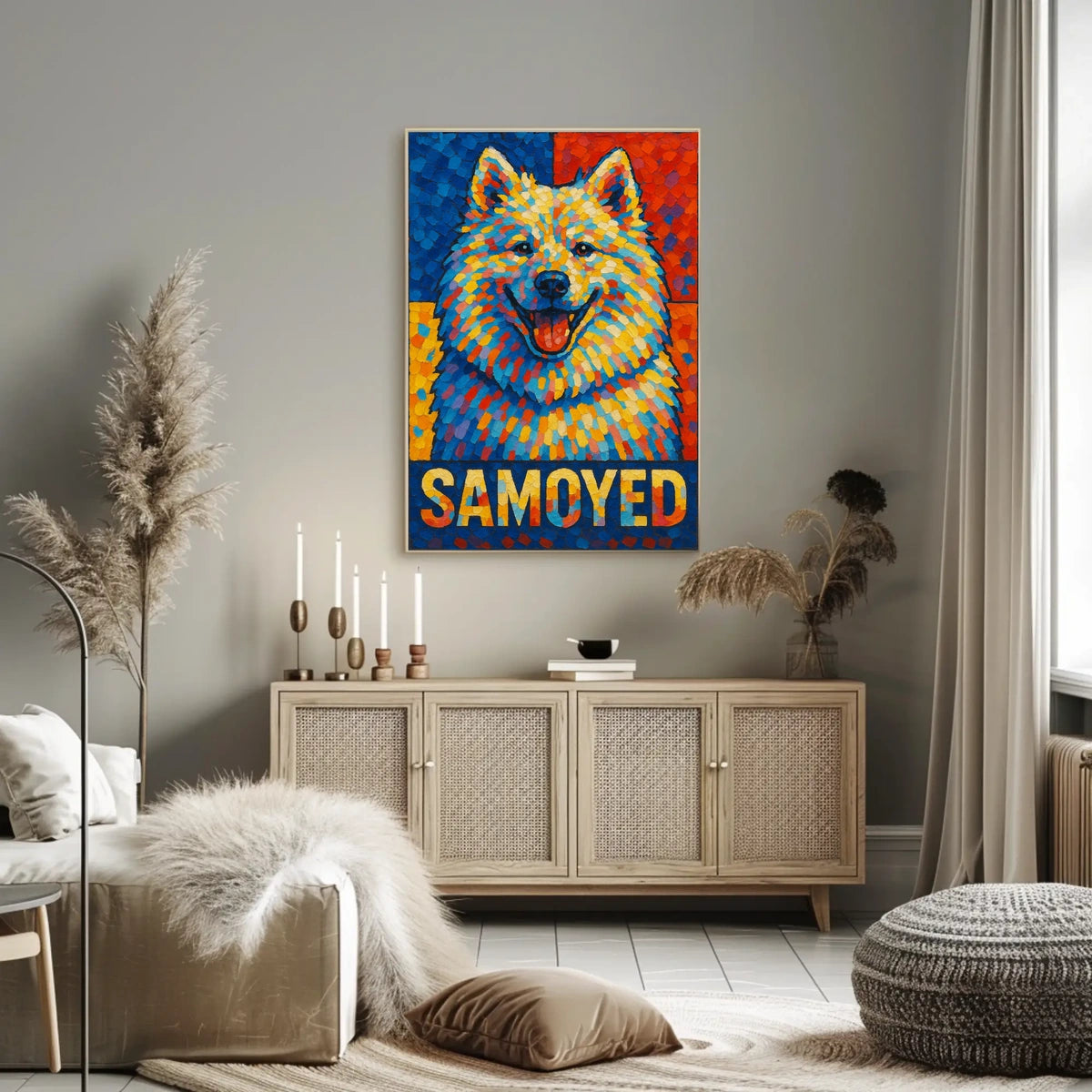 Vibrant Samoyed Portrait Poster