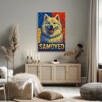 Vibrant Samoyed Portrait Poster