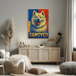 Vibrant Samoyed Portrait Poster