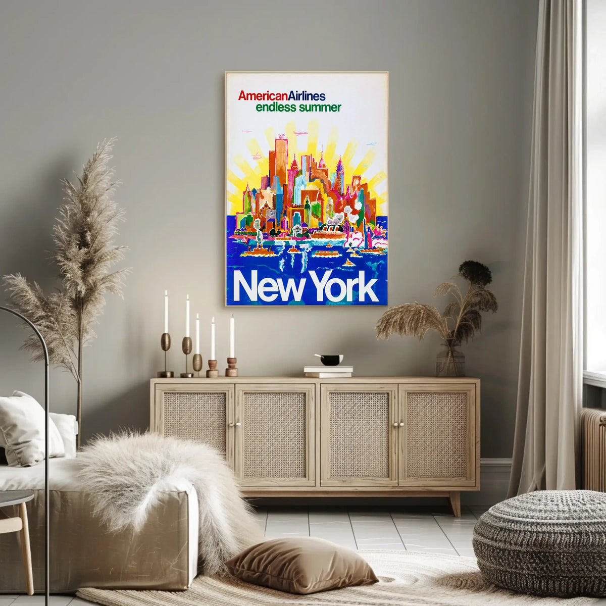 Endless Summer New York City Poster Vintage Wall Art