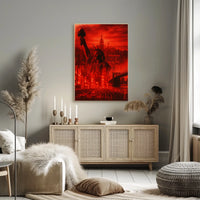New York City Poster Abstract Dystopian Skyline Wall Art