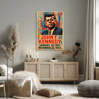 John F. Kennedy 35th President of the United States Street Art Mashup Poster