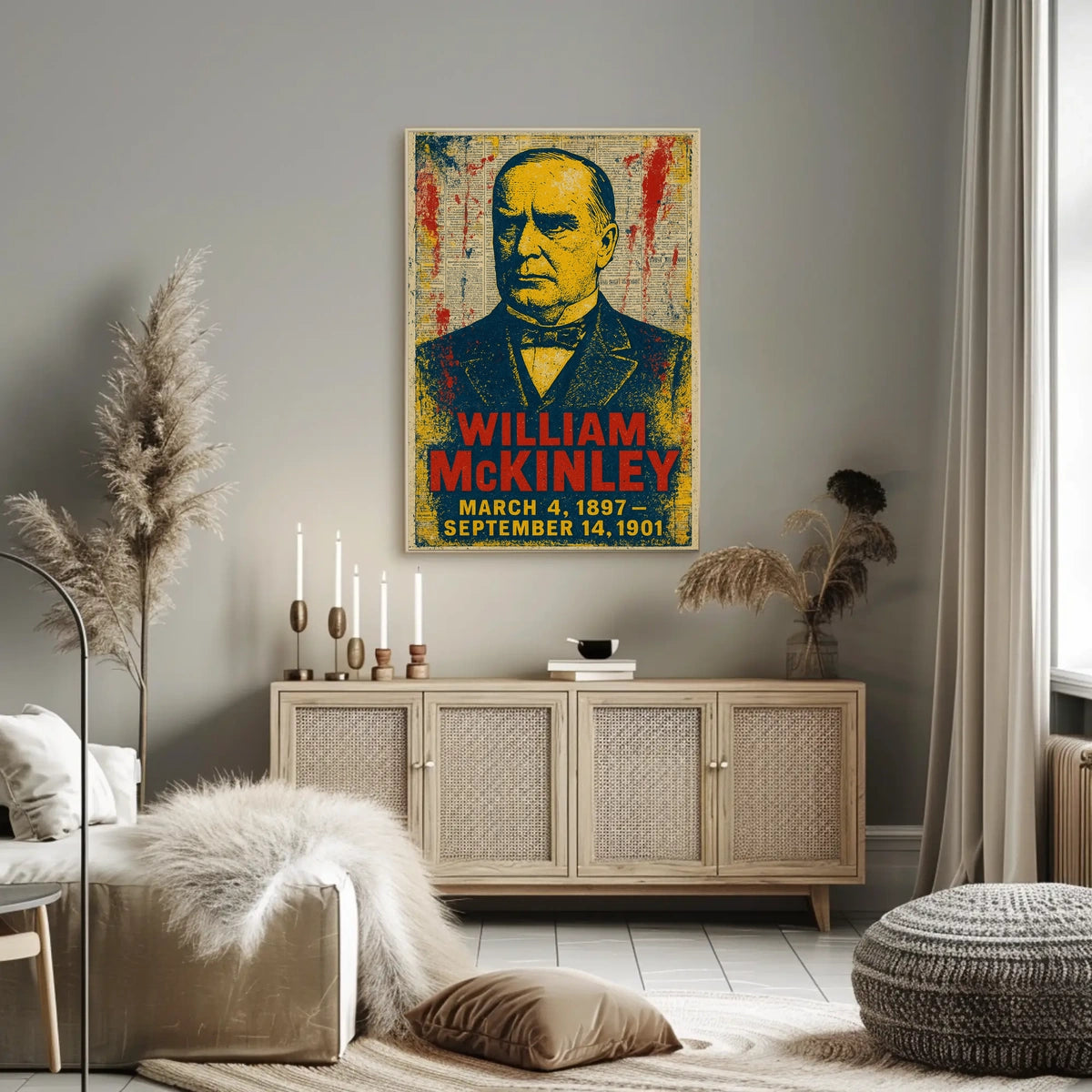William McKinley 25th President of the United States Street Art Mashup Poster