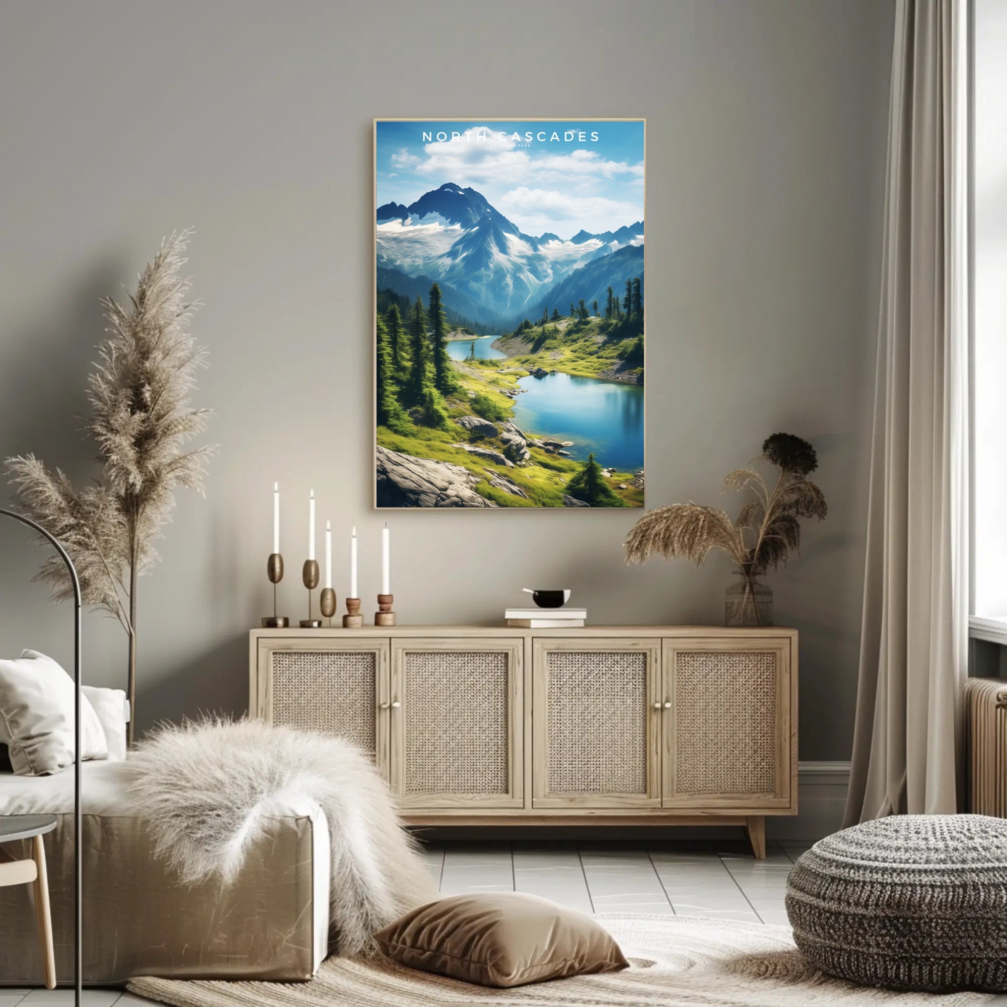 North Cascades Majestic Travel Poster Print