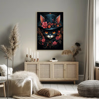 Whimsical Cat with Top Hat Fantasy or Mythology Poster