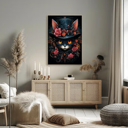 Whimsical Cat with Top Hat Fantasy or Mythology Poster