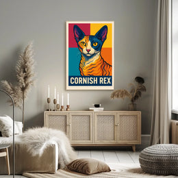Cornish Rex Cat Art Poster
