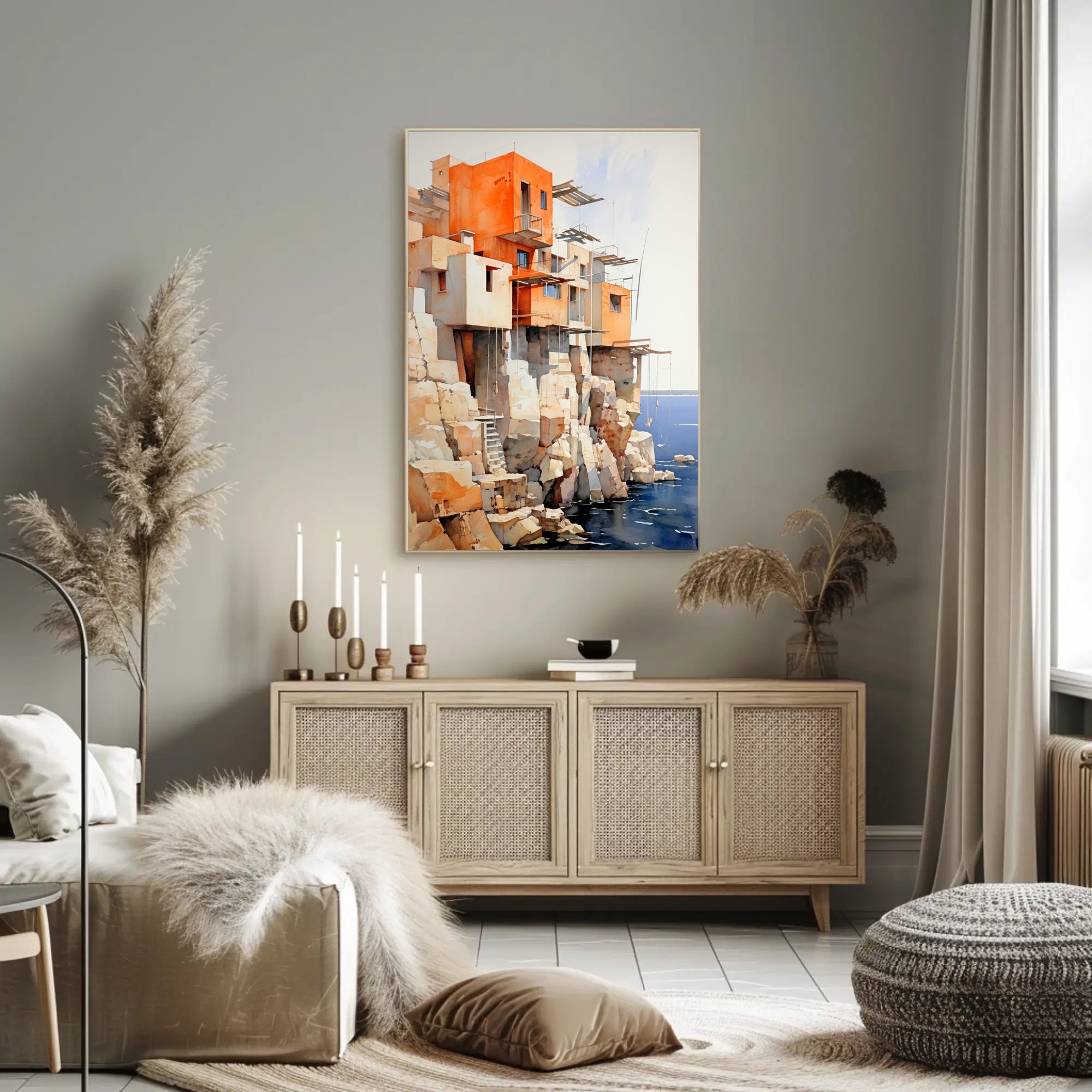 Cliffside Architecture Poster