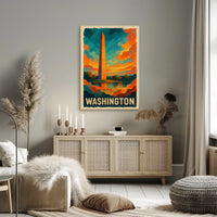Washington Monument At Sunset Poster