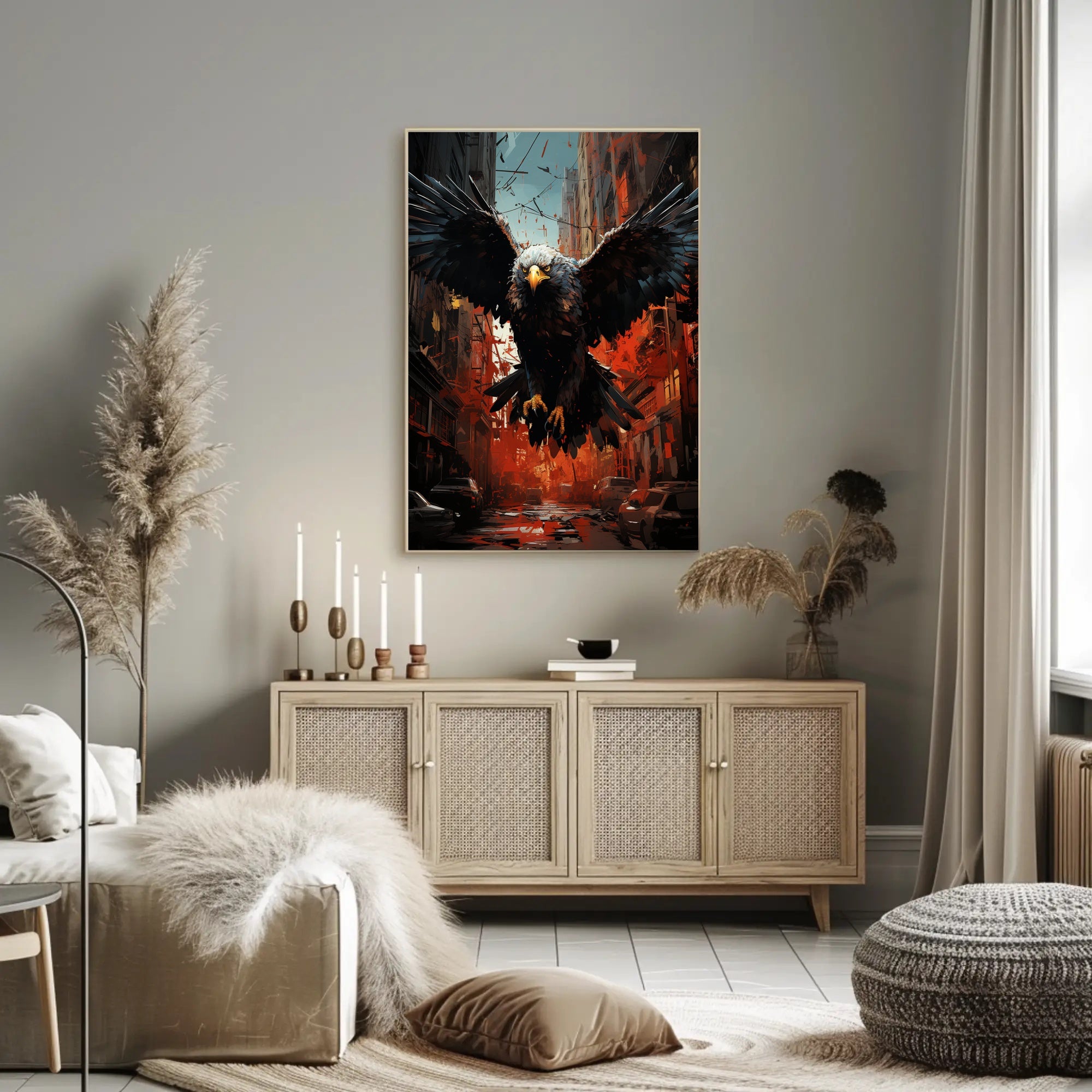 The Majestic Eagle In Urban Chaos Poster PosterGoat