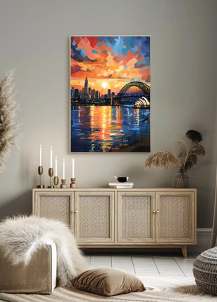 Sydney Sunset Over Iconic Landmarks Travel Poster