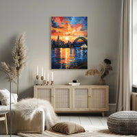 Sydney Sunset Over Iconic Landmarks Travel Poster