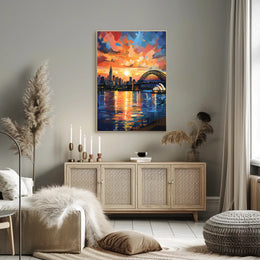 Sydney Sunset Over Iconic Landmarks Travel Poster