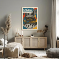 Scenes Of Chicago Heart Of Winter Cityscape Wall Poster