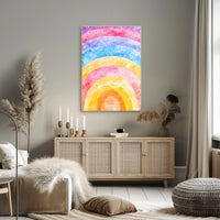 Rainbow Watercolor Poster Vibrant Nursery Wall Art