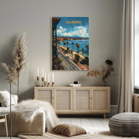 Santa Barbara Sunlit Coastal Travel Poster