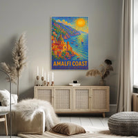 Amalfi Coast Poster Wall Art for Coastal Home Decor