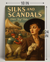 Silks and Scandals: 1946 Turf Tales Sports Poster