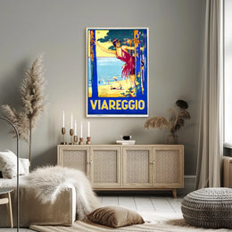 Viareggio Beach Scene Poster