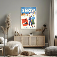 Play In The Snow Southern Pacific Poster