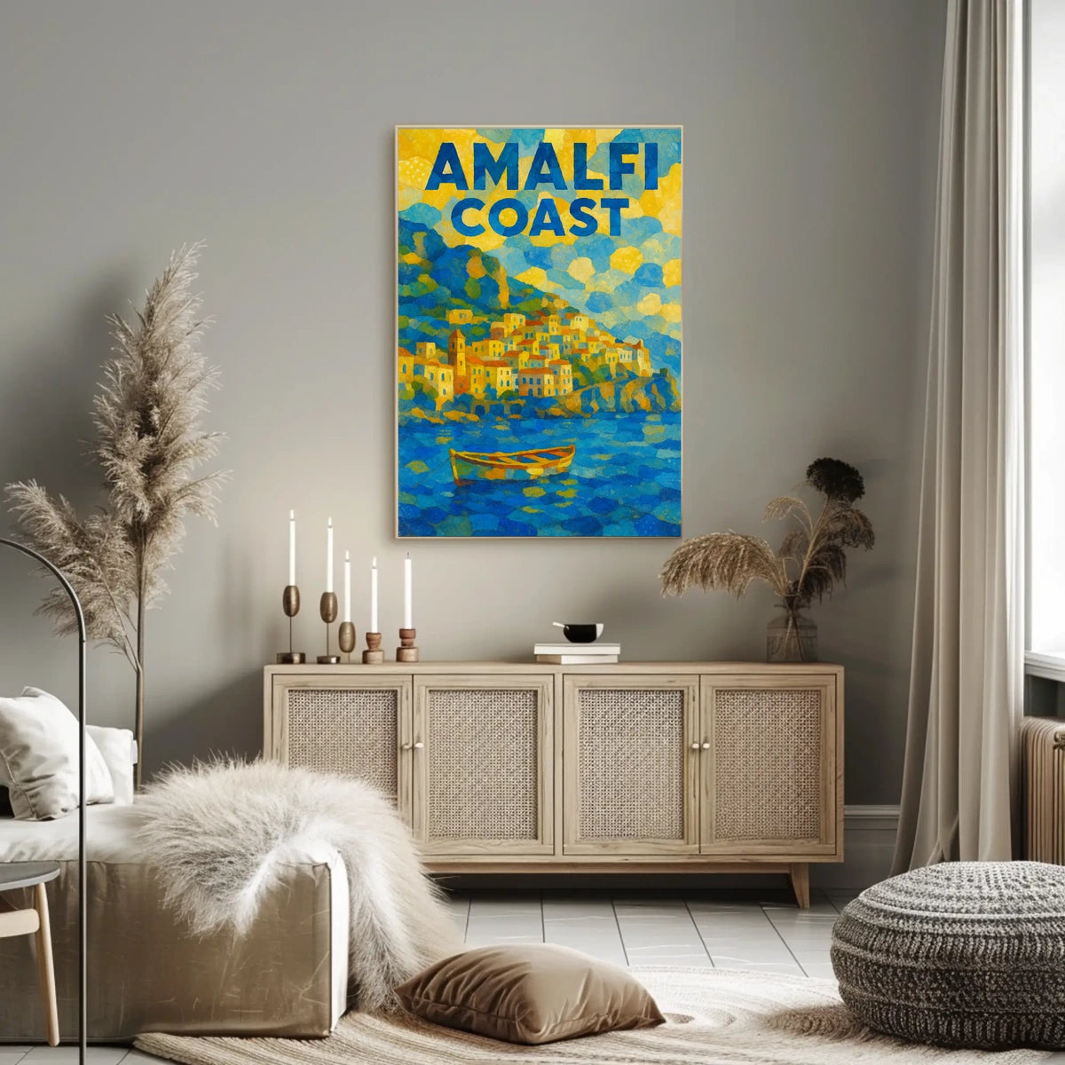 Amalfi Coast Dreamscape Poster Wall Art 18X24 Print