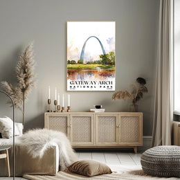 Glacier Watercolor Wall Art Poster