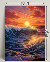 Sunset Waves Poster PosterGoat