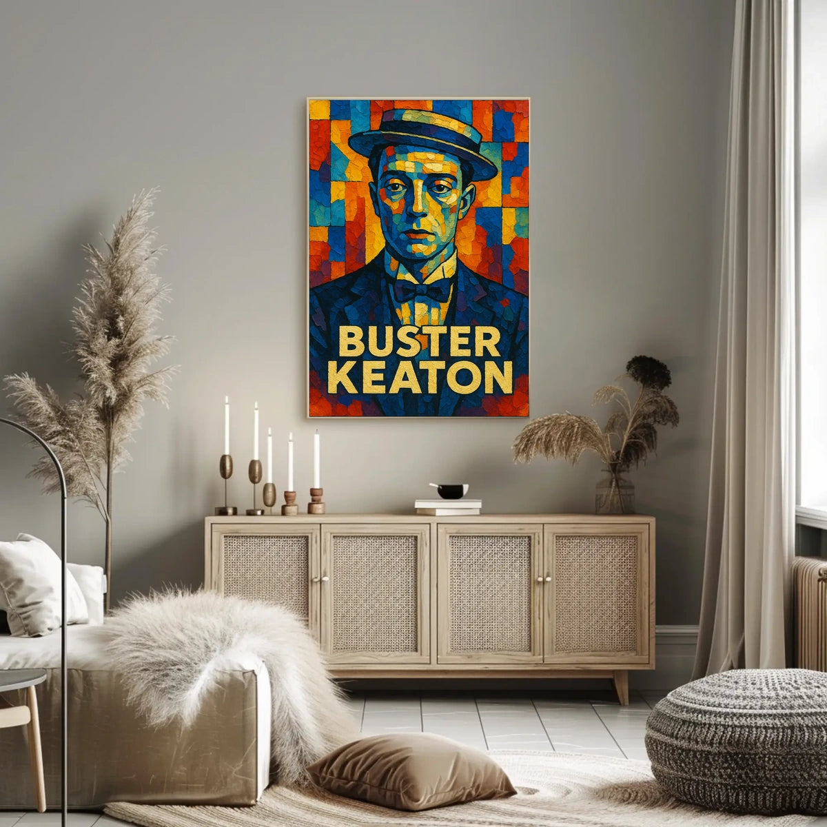 Buster Keaton Iconic Silent Film Star Poster