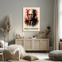 Eisenhower Watercolor Art, Presidential History Poster