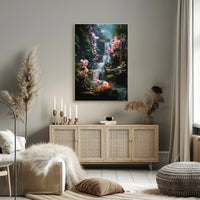 Tropical Paradise Waterfall Poster: National Park Poster