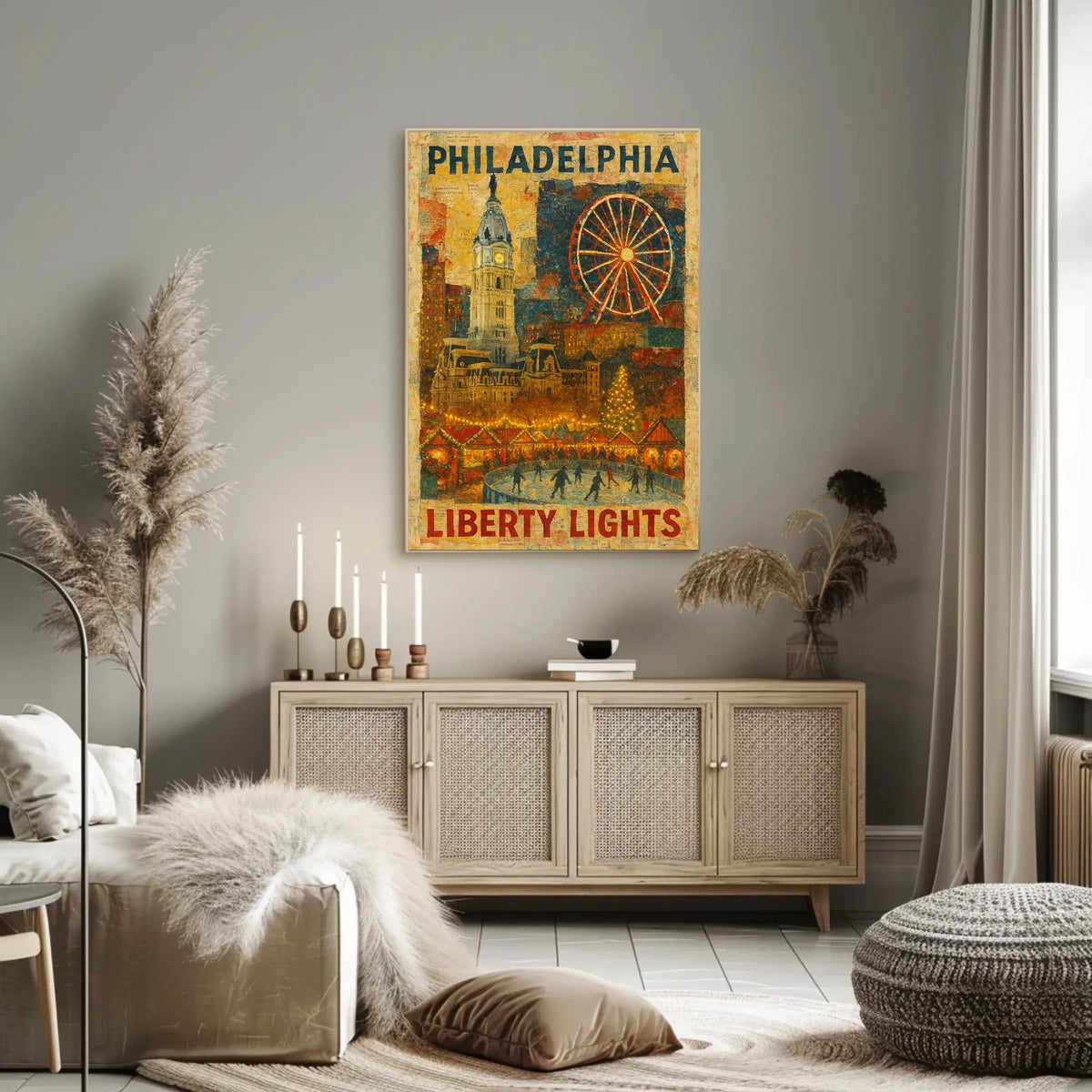 Philadelphia Liberty Lights Poster