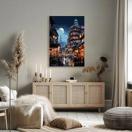 Neon Night Market Poster