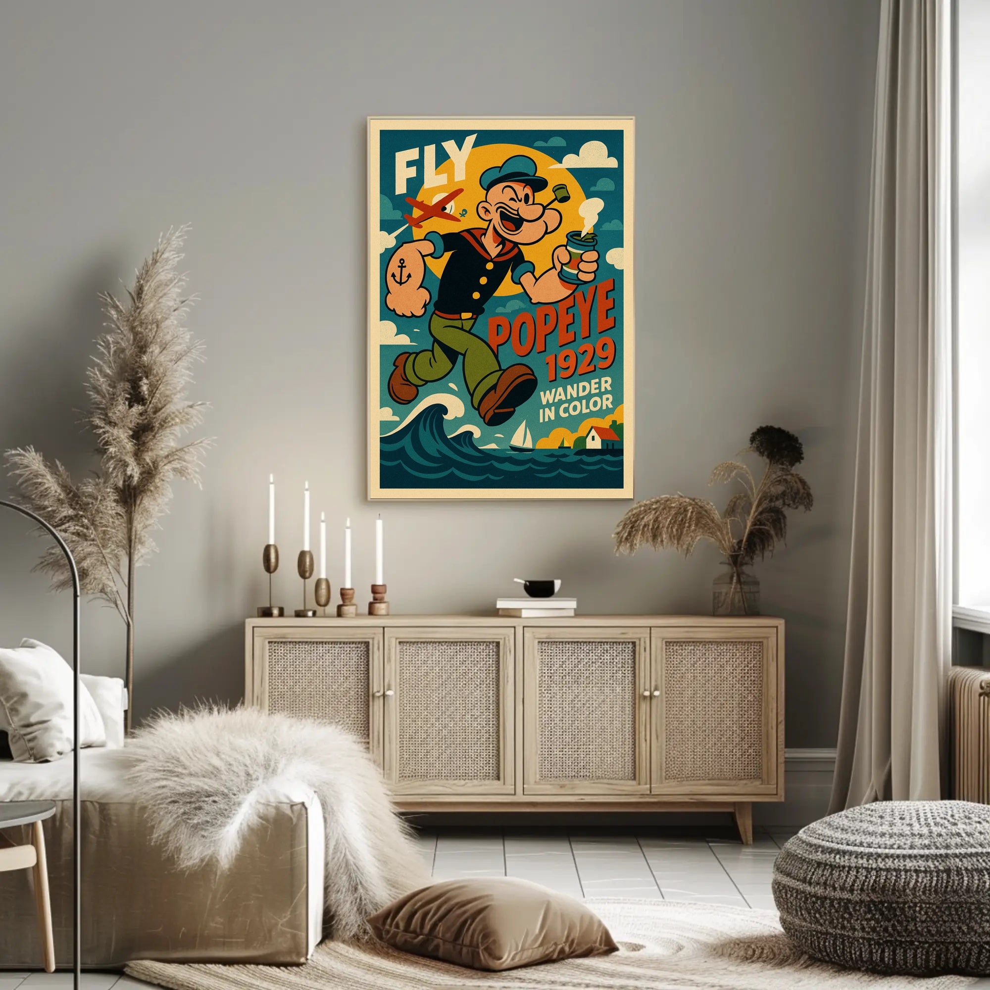 Popeye Vintage Poster Print 1929 Wander In Color