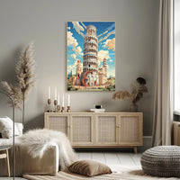 The Leaning Tower Of Pisa Artistic Poster PosterGoat