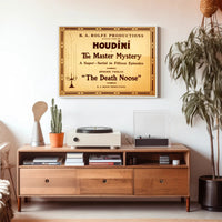 Houdini Vintage Film Serial Advertisement Cultural Poster