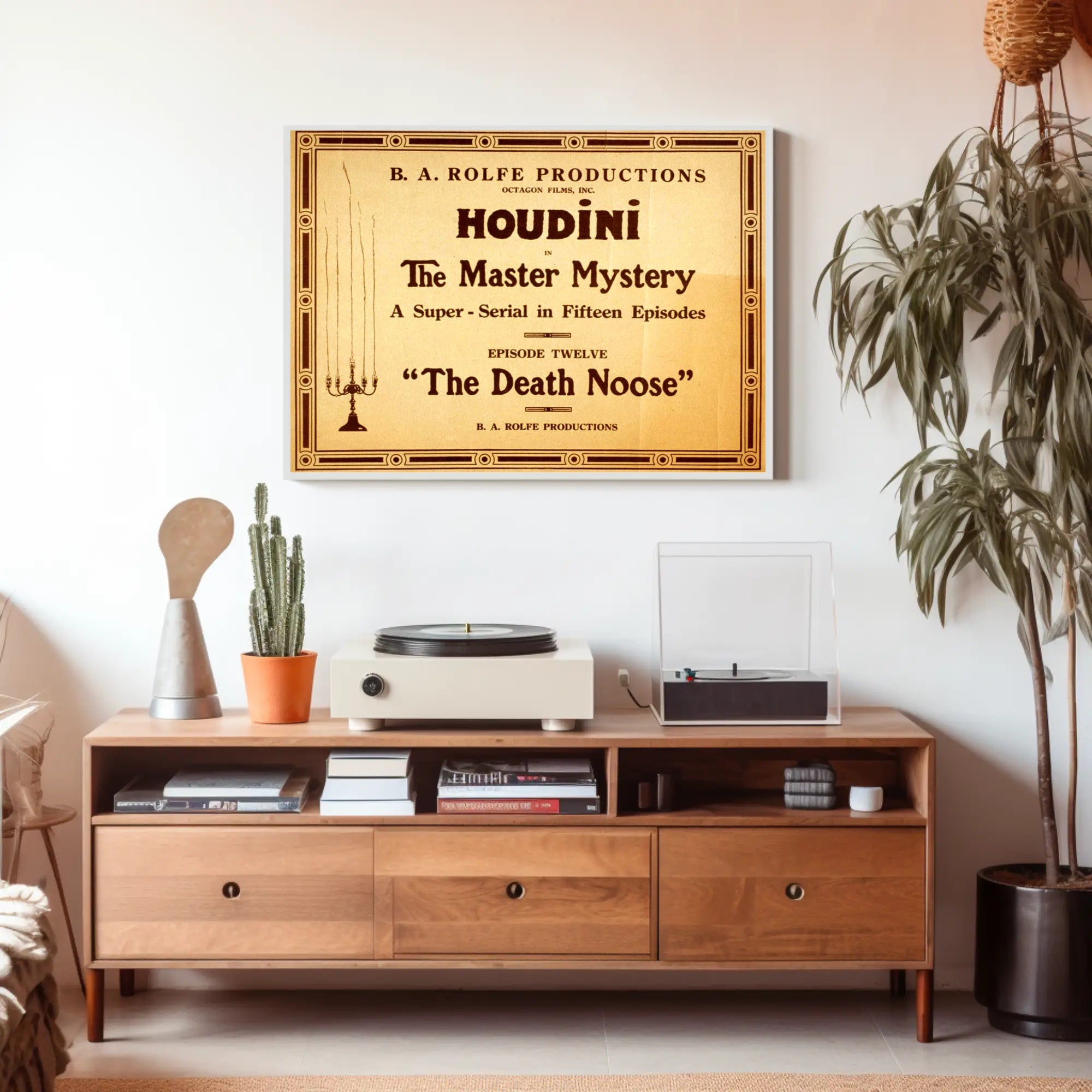 Houdini Vintage Film Serial Advertisement Cultural Poster