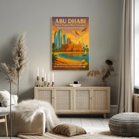 Abu Dhabi Elegance Vintage Travel Poster Fusion
