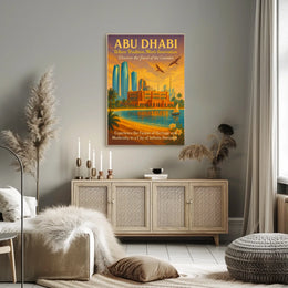 Abu Dhabi Elegance Vintage Travel Poster Fusion