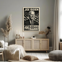 Joe Biden 46th President of the United States B & W Comic Sketch Poster