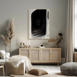 Wolf's Gaze: Mysterious Shadows Animal Poster PosterGoat