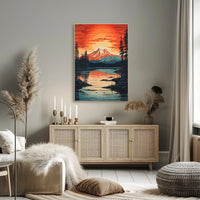 Serene Mountain Sunset Poster PosterGoat