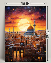 Sunset Over The Ancient City Poster