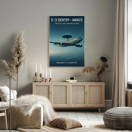 E-3 Sentry AWACS Military Aircraft Vintage Poster