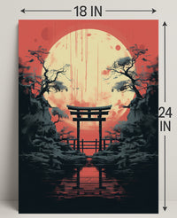 Moonlit Torii Gate Poster PosterGoat