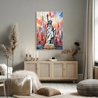 Statue Of Liberty Geometric NYC Poster Abstract Wall Art
